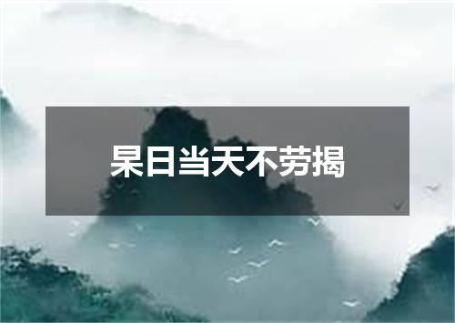 杲日当天不劳揭