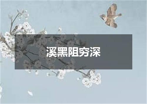 溪黑阻穷深