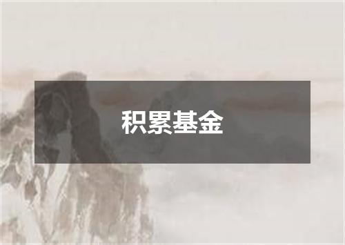 积累基金