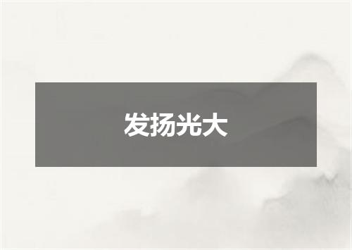 发扬光大