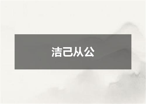 洁己从公