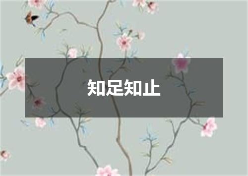 知足知止