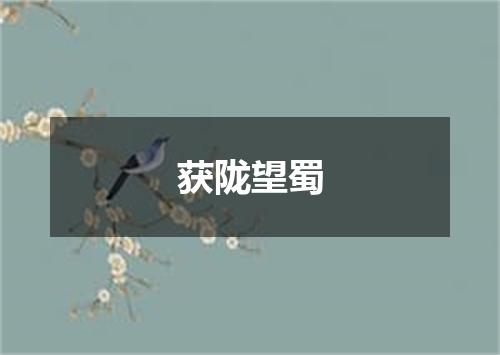 获陇望蜀