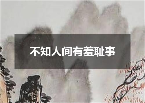 不知人间有羞耻事