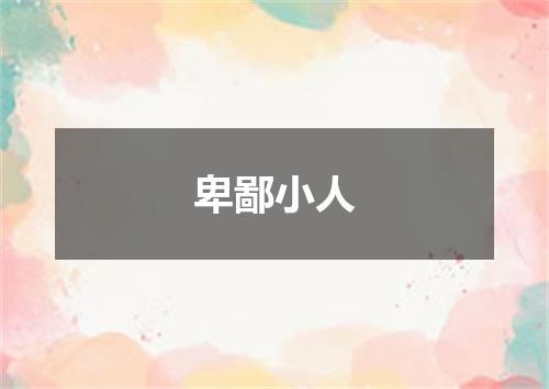 卑鄙小人