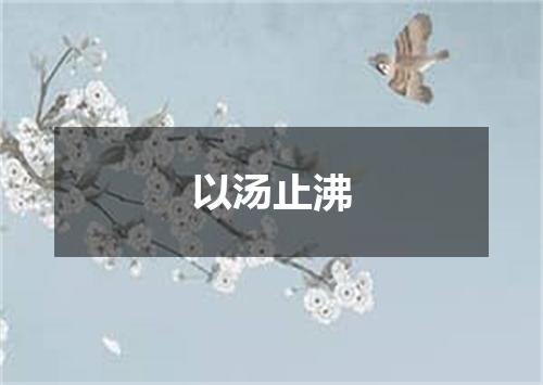 以汤止沸