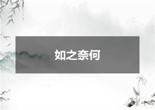 如之奈何