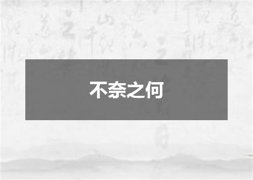 不奈之何