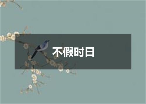 不假时日