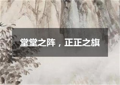 堂堂之阵，正正之旗
