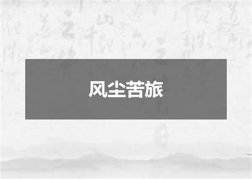 风尘苦旅