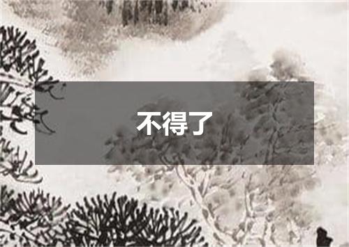 不得了