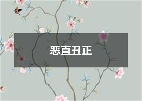 恶直丑正