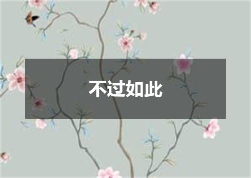 不过如此