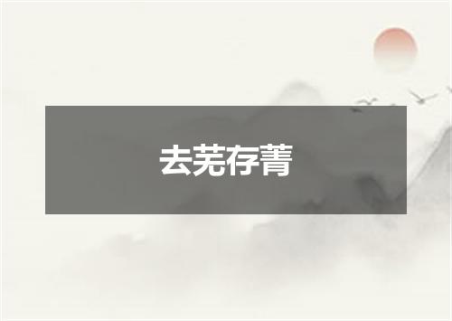 去芜存菁