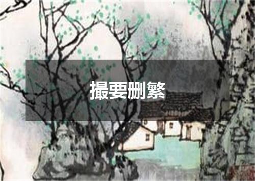 撮要删繁