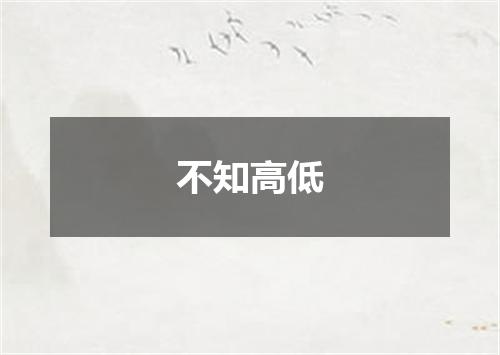 不知高低
