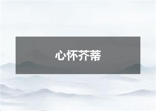 心怀芥蒂