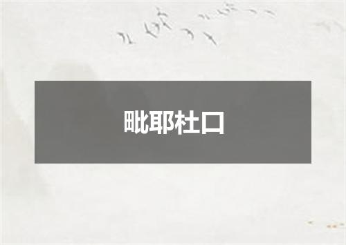 毗耶杜口