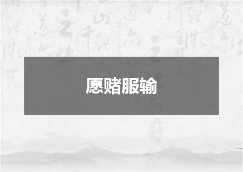 愿赌服输