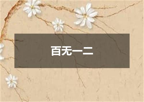 百无一二