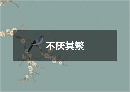 不厌其繁