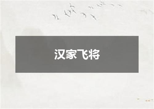 汉家飞将