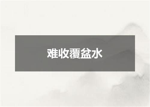 难收覆盆水