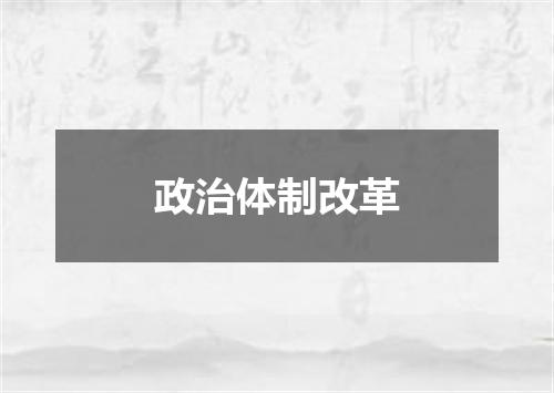 政治体制改革