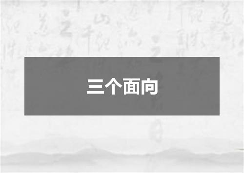 三个面向