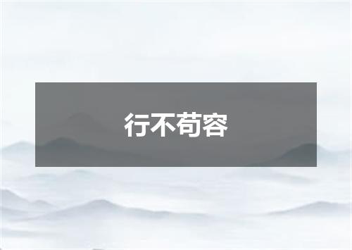 行不苟容