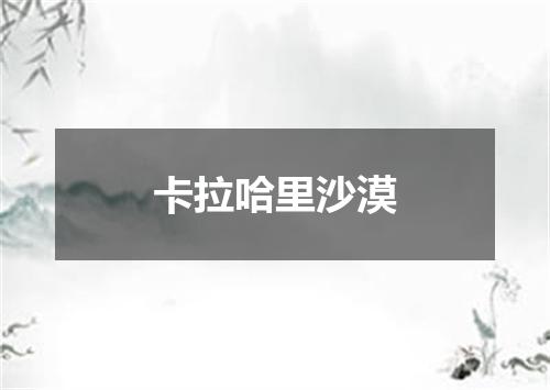 卡拉哈里沙漠
