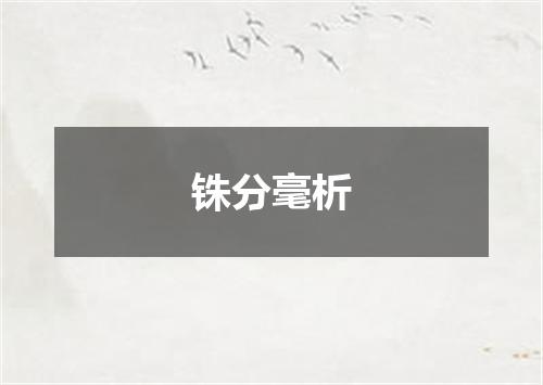 铢分毫析