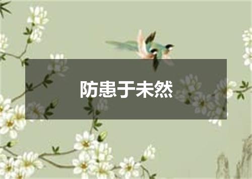 防患于未然