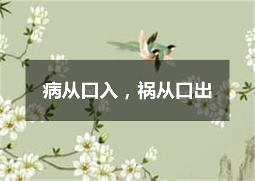 病从口入，祸从口出