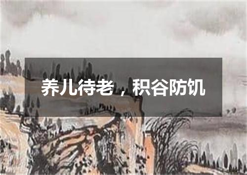 养儿待老，积谷防饥
