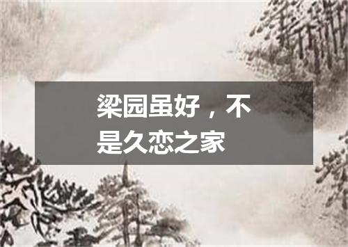 梁园虽好，不是久恋之家