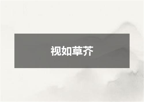 视如草芥