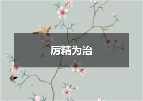 厉精为治