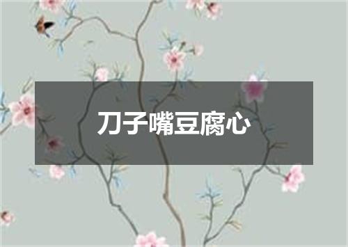 刀子嘴豆腐心