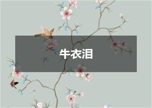 牛衣泪