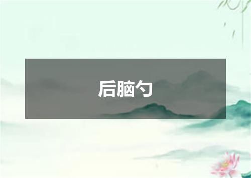后脑勺