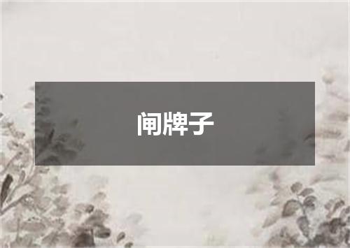 闸牌子
