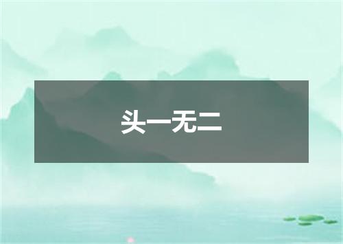 头一无二