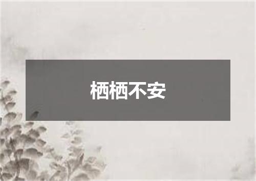 栖栖不安