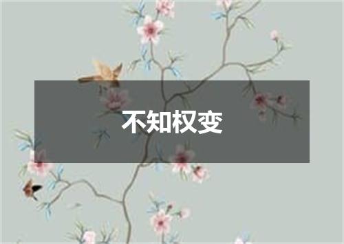 不知权变