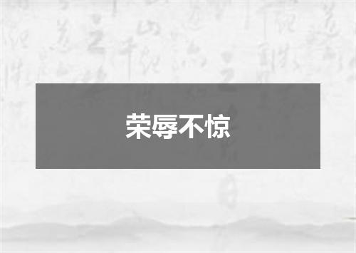 荣辱不惊