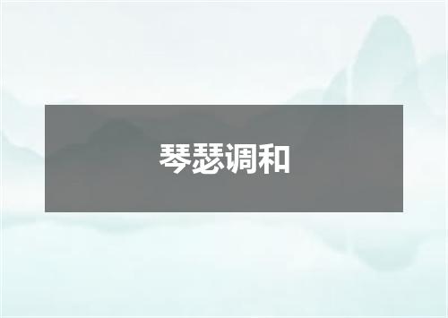 琴瑟调和