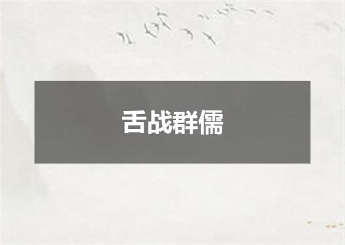 舌战群儒