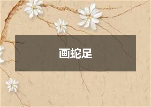 画蛇足